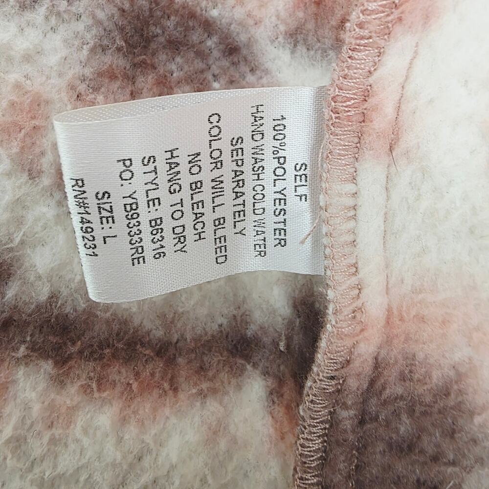 Olive & Leaf Aztec Pink Cream Sherpa Fleece Teddy Jacket Large Boho Western Coat - Picture 8 of 9